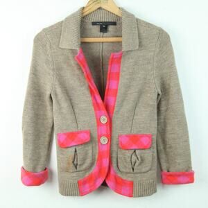 Marc Jacobs XS Cardigan Crop Plaid Academia Y2K Vintage Preppy Twee Vintage